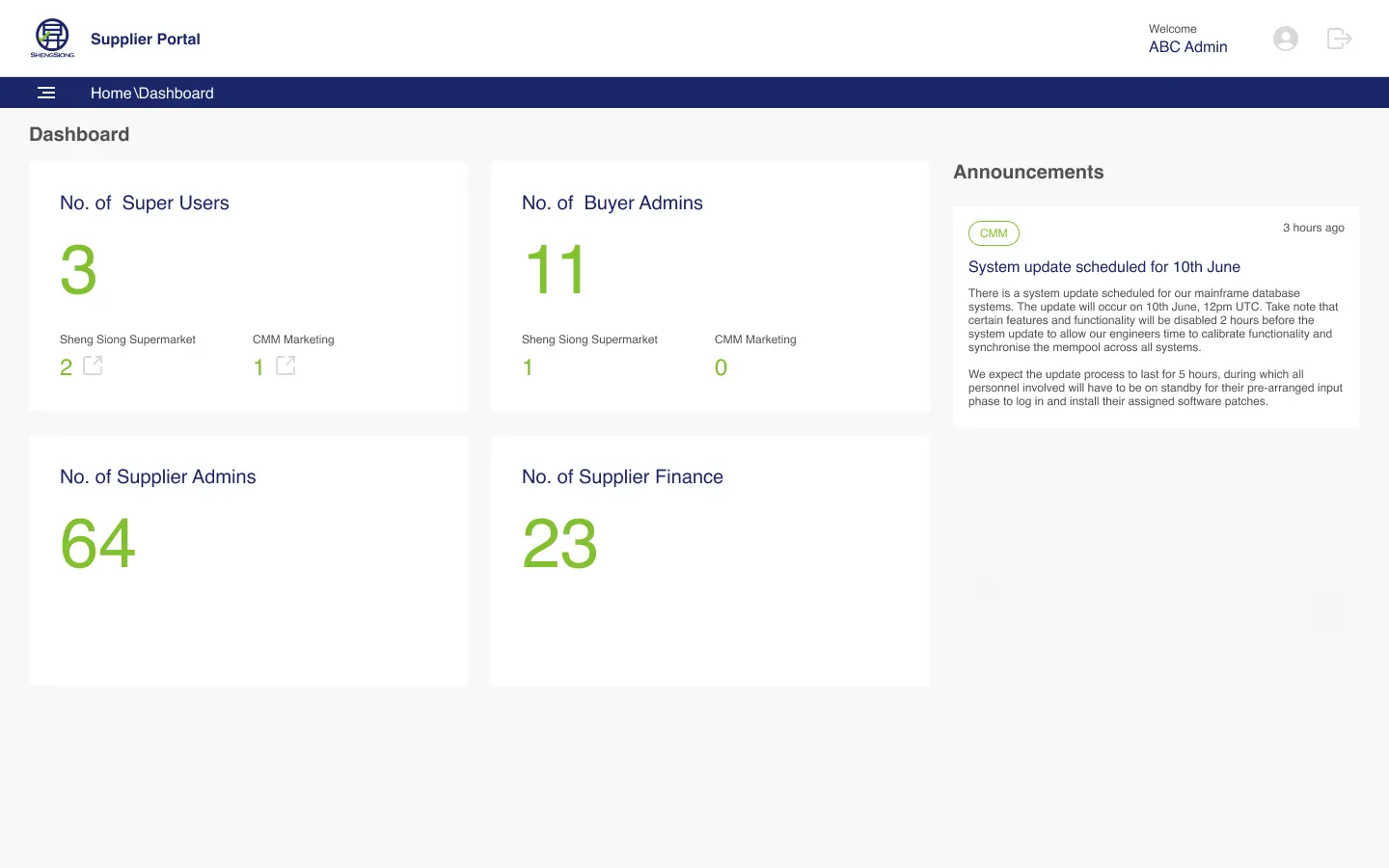Sheng Siong Supplier Portal screenshot 2