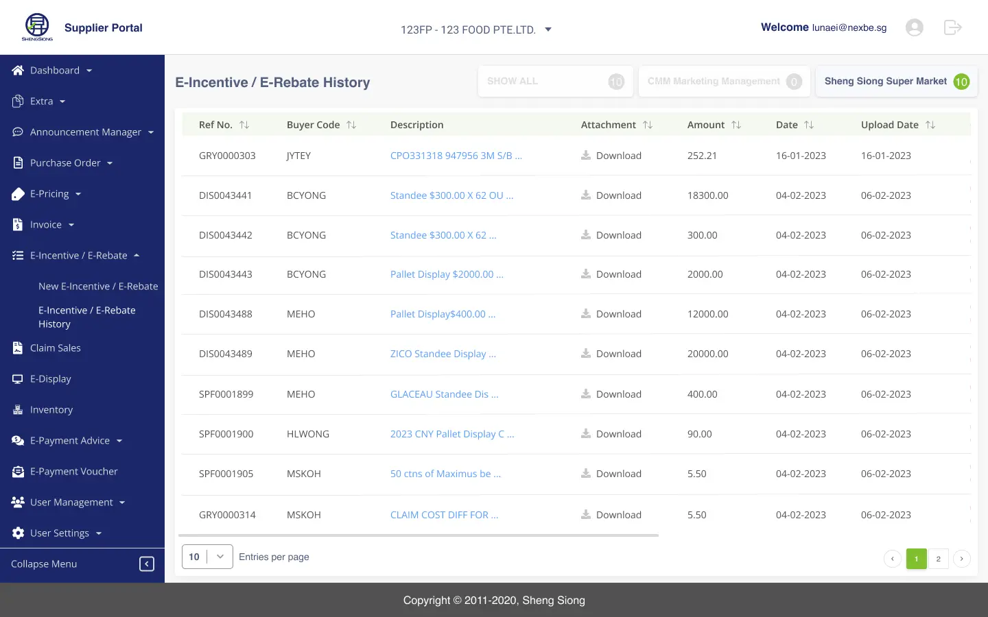 Sheng Siong Supplier Portal screenshot 3
