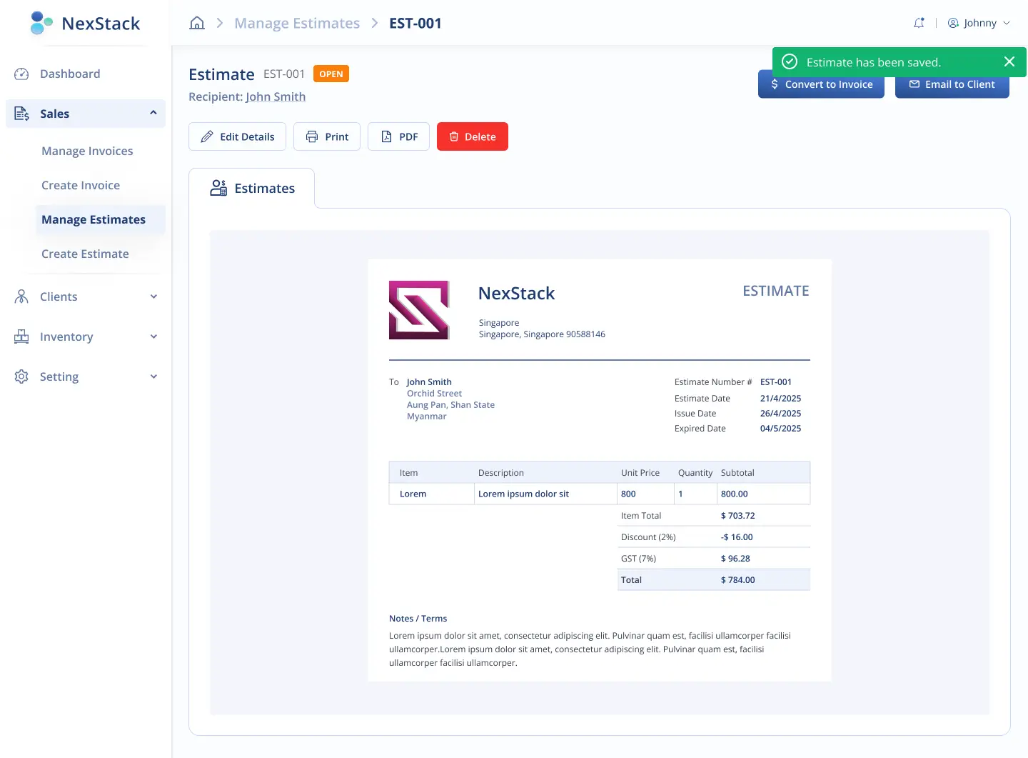 Invoice and Quotation screenshot 2