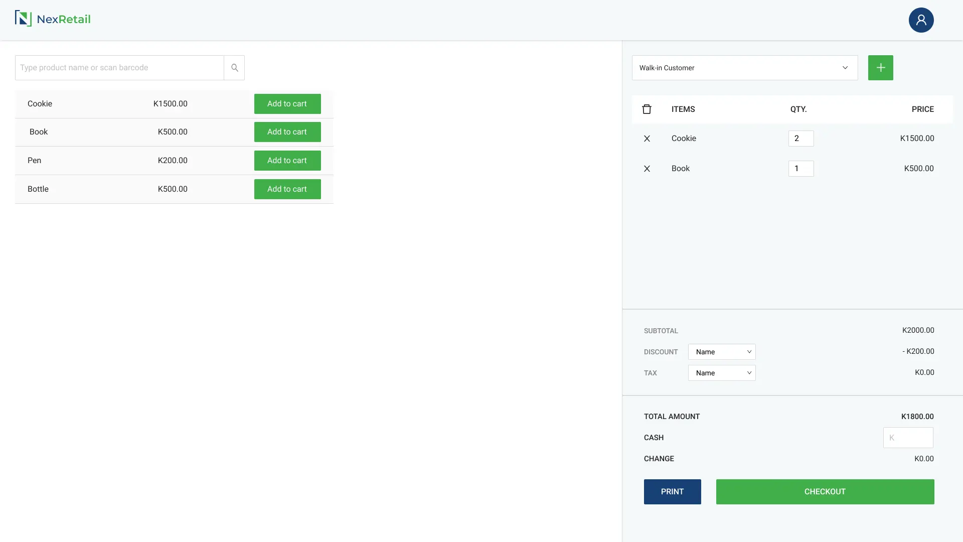 NexRetail POS and Back Office Management System screenshot 2